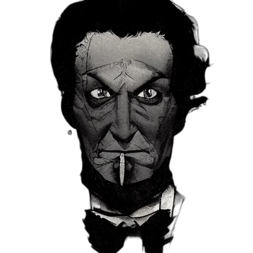 face, mask, staff, comic book art transparent PNG cut-out