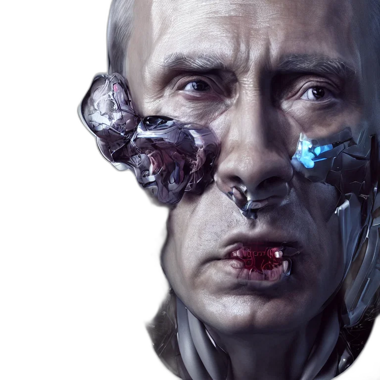robot, face, mask, cyberpunk transparent PNG cut-out