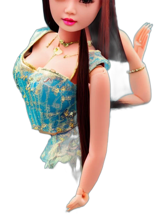 dress, jewelry, staff, 3d render transparent PNG cut-out