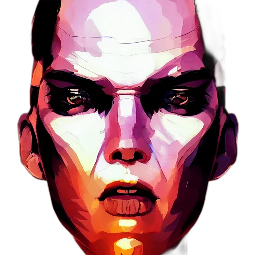 face, mask, robot, cyberpunk transparent PNG cut-out