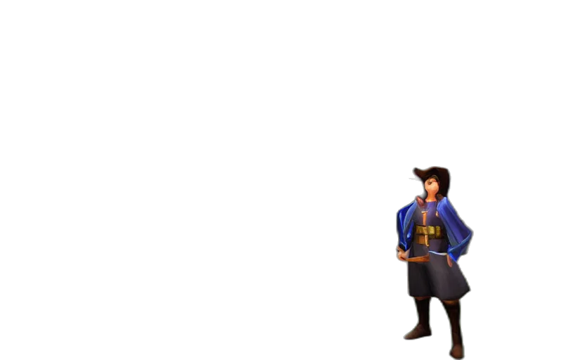 jacket, hat, staff, weapon transparent PNG cut-out