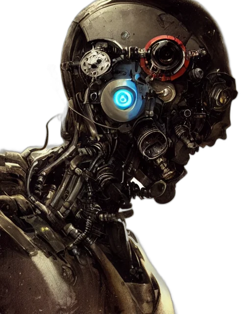 robot, face, mask, cyberpunk transparent PNG cut-out