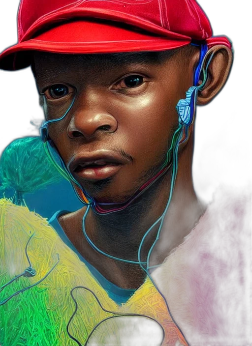 face, hat, photorealistic, concept art transparent PNG cut-out