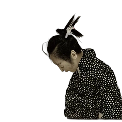 hair, staff, hat, jacket transparent PNG cut-out