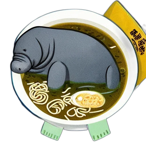 food, animal, photorealistic, manatee transparent PNG cut-out