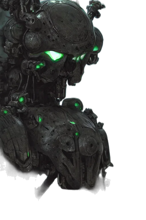 robot, concept art, cyberpunk, 3d render transparent PNG cut-out