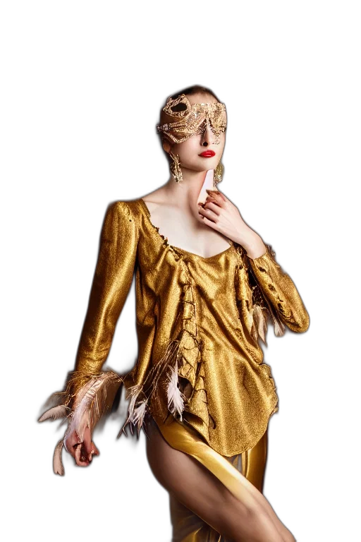 dress, mask, jacket, concept art transparent PNG cut-out