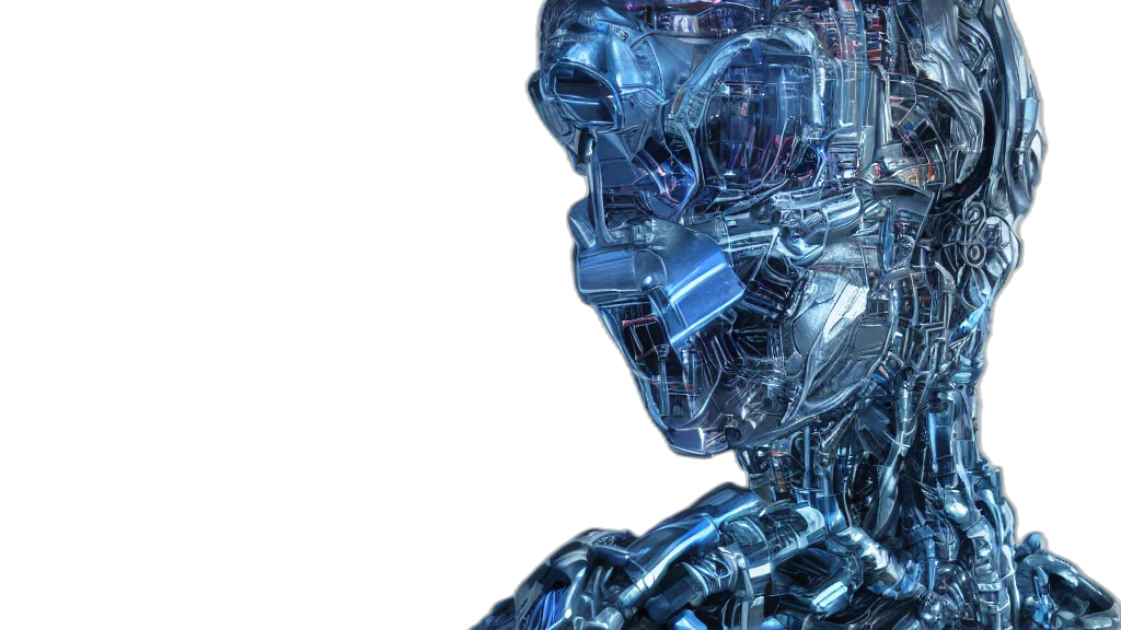 robot, face, mask, cyberpunk transparent PNG cut-out