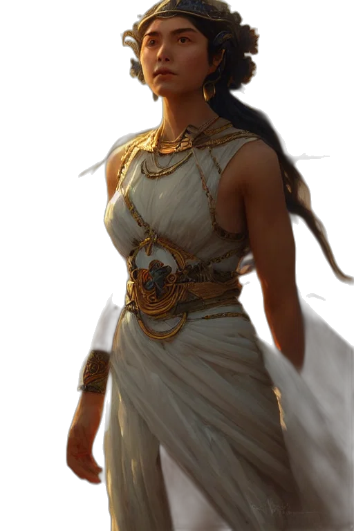 dress, jewelry, staff, sword transparent PNG cut-out