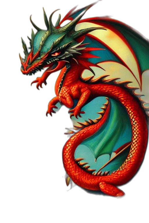 dragon, staff, fantasy art, concept art transparent PNG cut-out