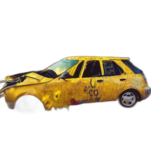 car, umbrella, weapon, 3d render transparent PNG cut-out