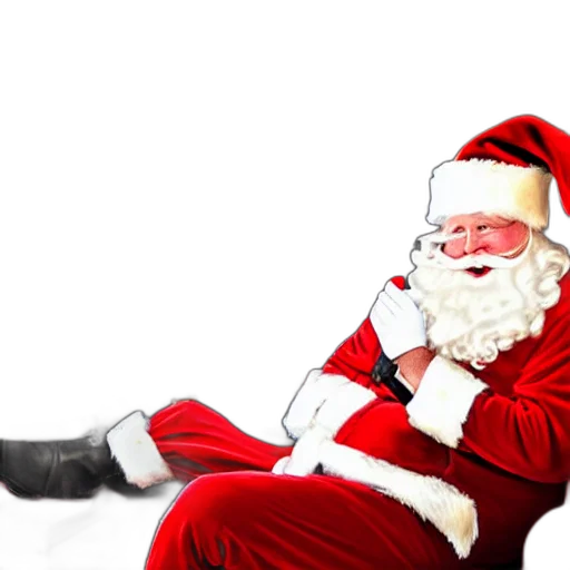 santa, claus, sitting, knee transparent PNG cut-out
