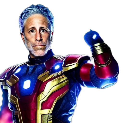 comic book art, jon, stewart, looking transparent PNG cut-out