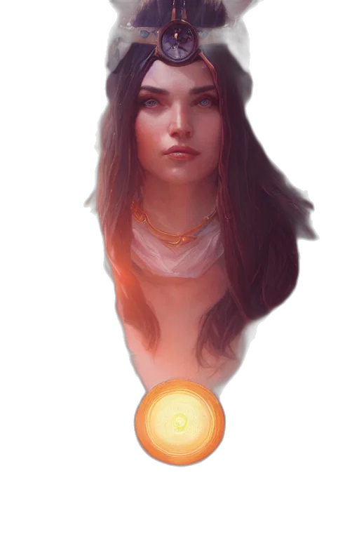 face, jewelry, hair, staff transparent PNG cut-out