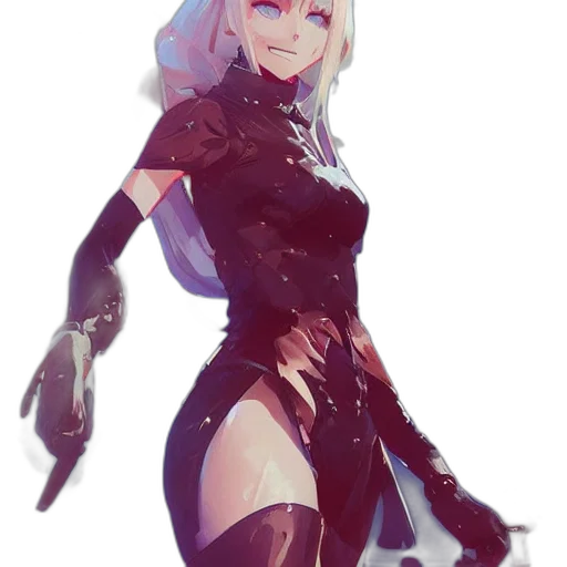 dress, robot, weapon, staff transparent PNG cut-out
