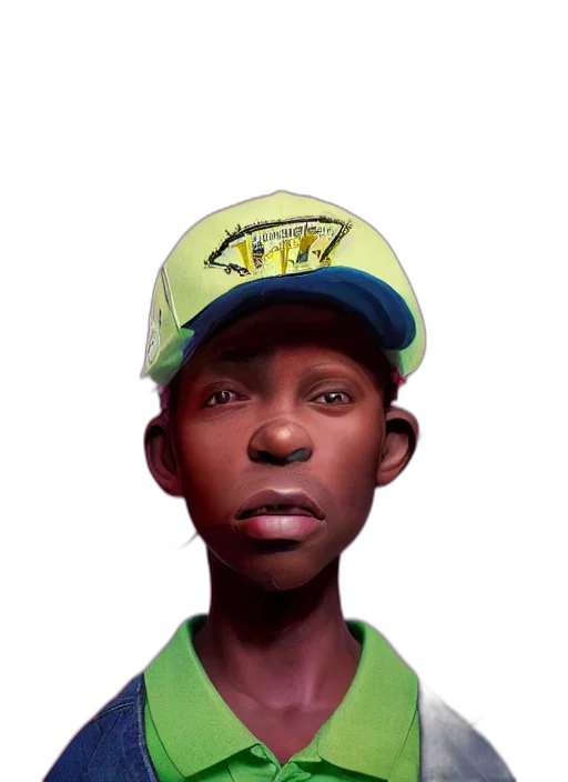face, staff, hat, photorealistic transparent PNG cut-out