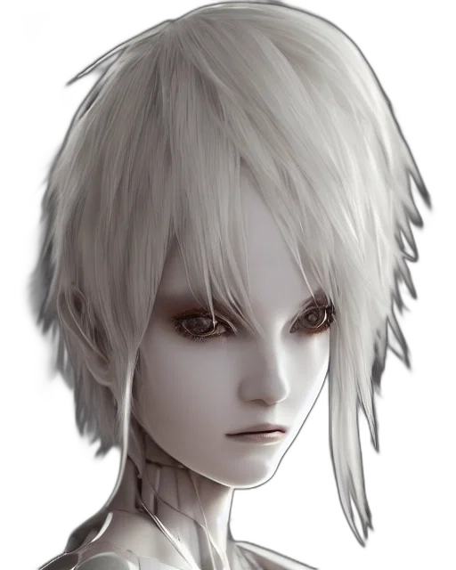face, robot, creature, hair transparent PNG cut-out