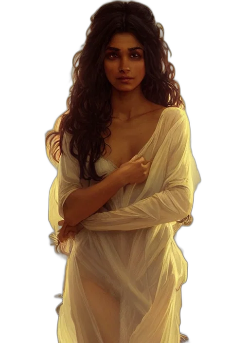 dress, jewelry, oil painting, fantasy art transparent PNG cut-out