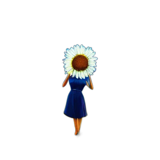 dress, flower, staff, crown transparent PNG cut-out
