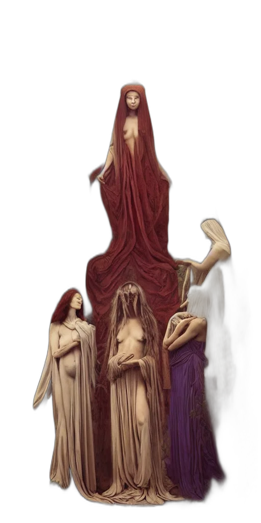 dress, creature, crown, staff transparent PNG cut-out