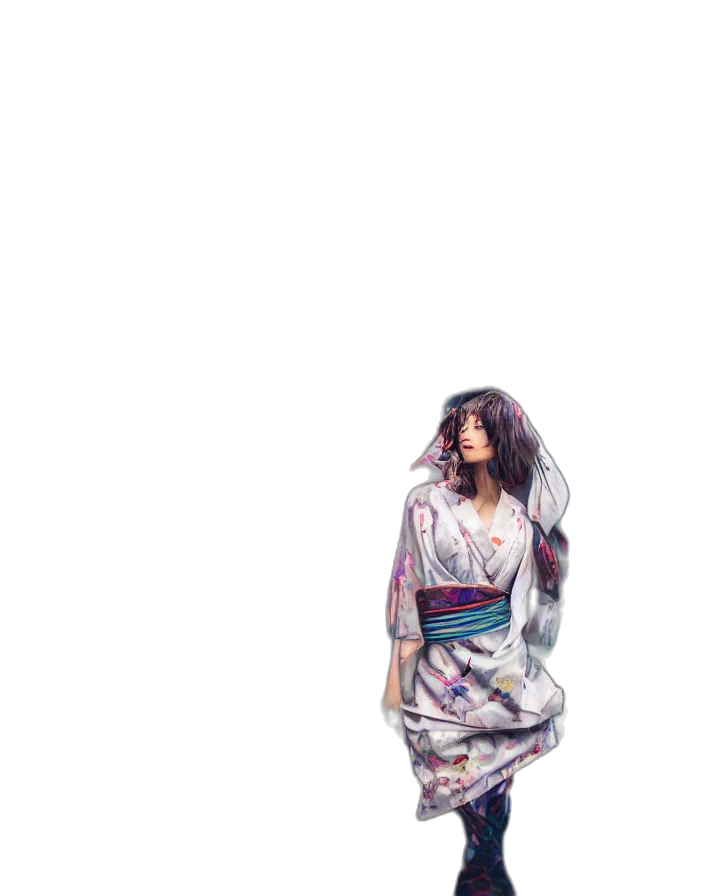 dress, jacket, umbrella, staff transparent PNG cut-out