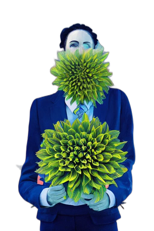 mask, staff, flower, jacket transparent PNG cut-out