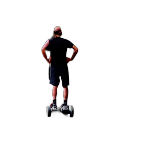 robot, staff, longboarding transparent PNG cut-out