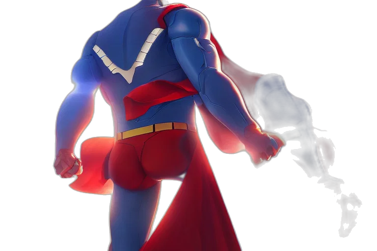 3d render, concept art, comic book art, superman transparent PNG cut-out