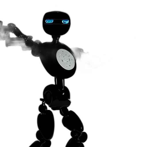 robot, staff, 3d render, concept art transparent PNG cut-out