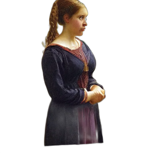 dress, face, staff, jewelry transparent PNG cut-out
