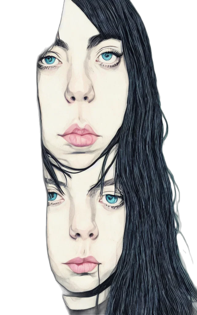 face, mask, hair, creature transparent PNG cut-out