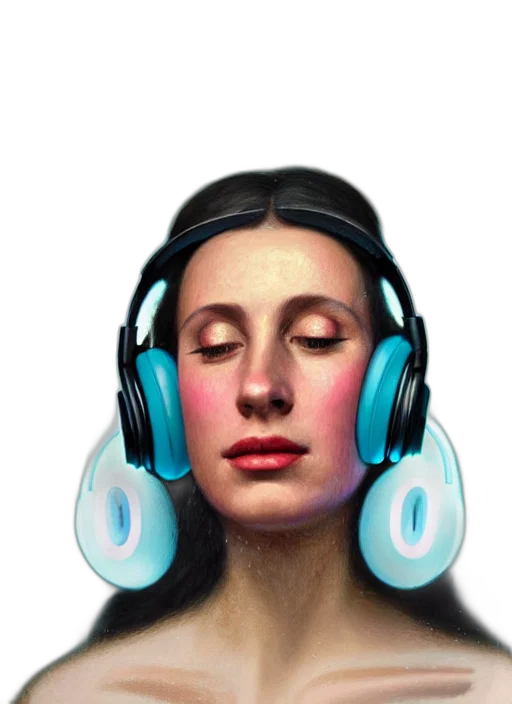 face, mask, cyberpunk, vaporwave transparent PNG cut-out