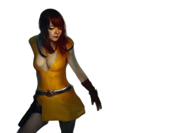 dress, staff, concept art, 3d render transparent PNG cut-out