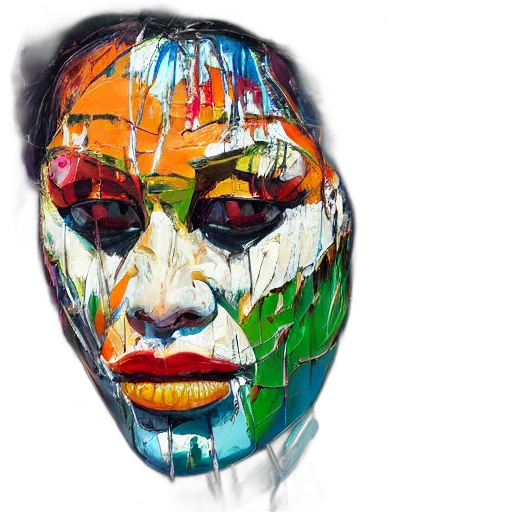 mask, face, watercolor, photorealistic transparent PNG cut-out