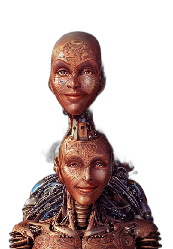 robot, face, mask, crown transparent PNG cut-out