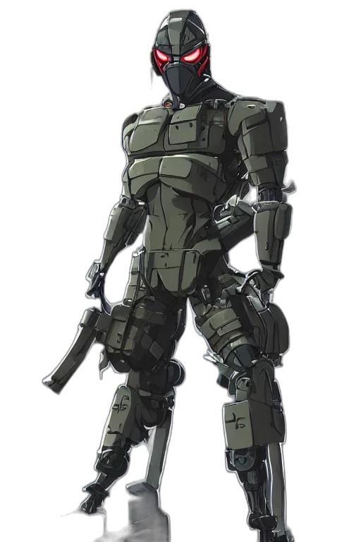 robot, weapon, concept art, 3d render transparent PNG cut-out