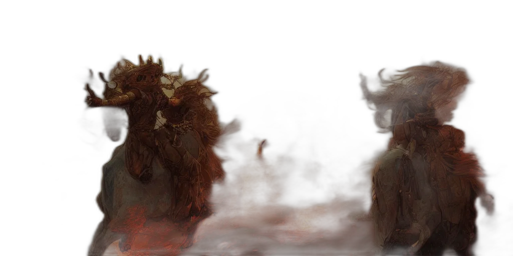 dragon, creature, hair, mask transparent PNG cut-out
