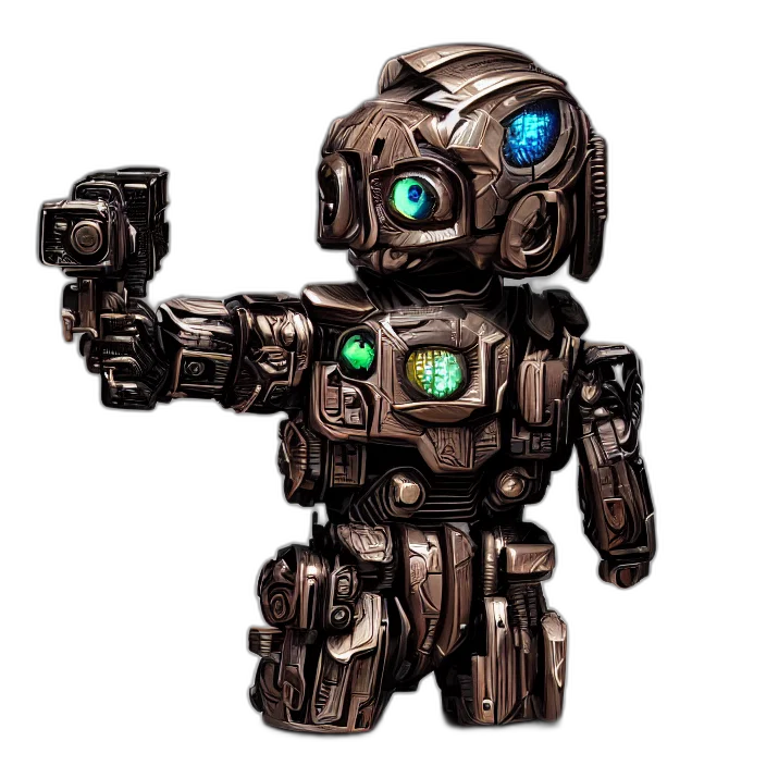 robot, weapon, staff, concept art transparent PNG cut-out