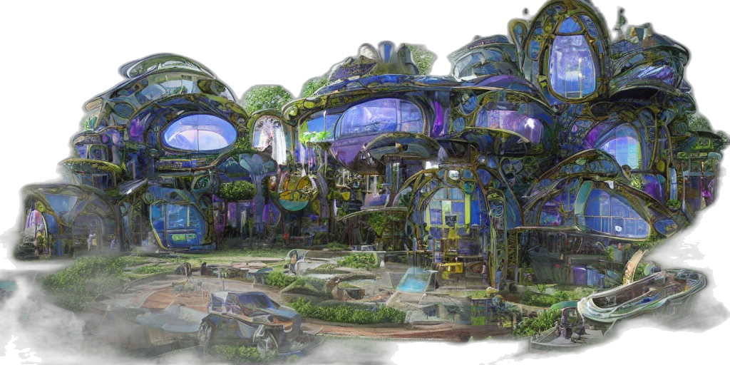 building, concept art, 3d render, fantasy art transparent PNG cut-out