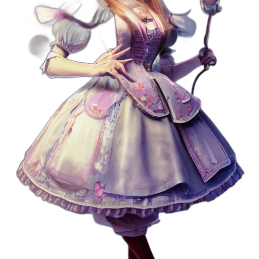 dress, staff, flower, concept art transparent PNG cut-out