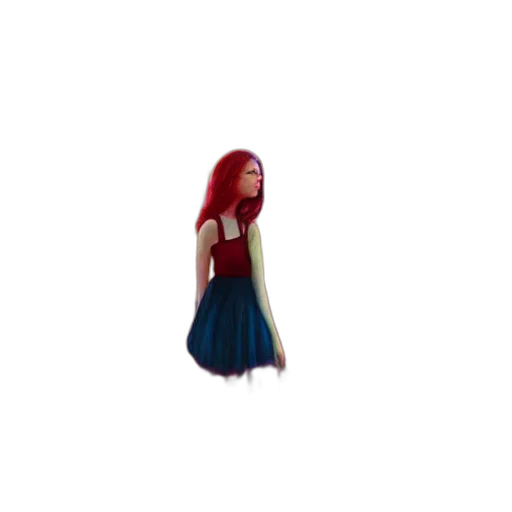 dress, hair, creature, robot transparent PNG cut-out