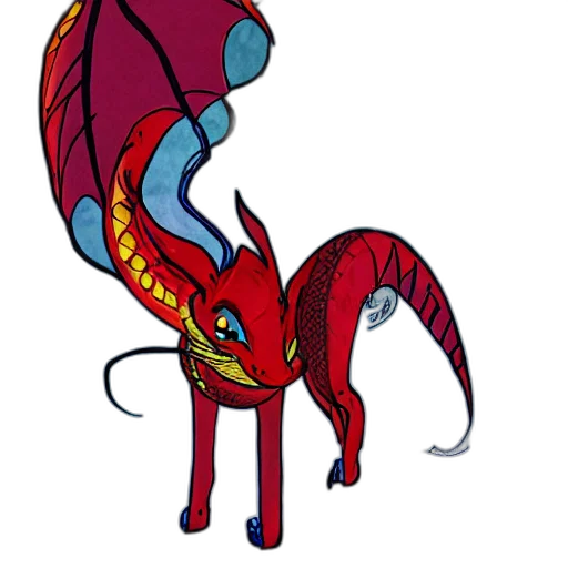 dragon, staff, creature, animal transparent PNG cut-out