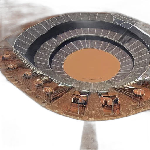 3d render, outer space, stadium, mars transparent PNG cut-out