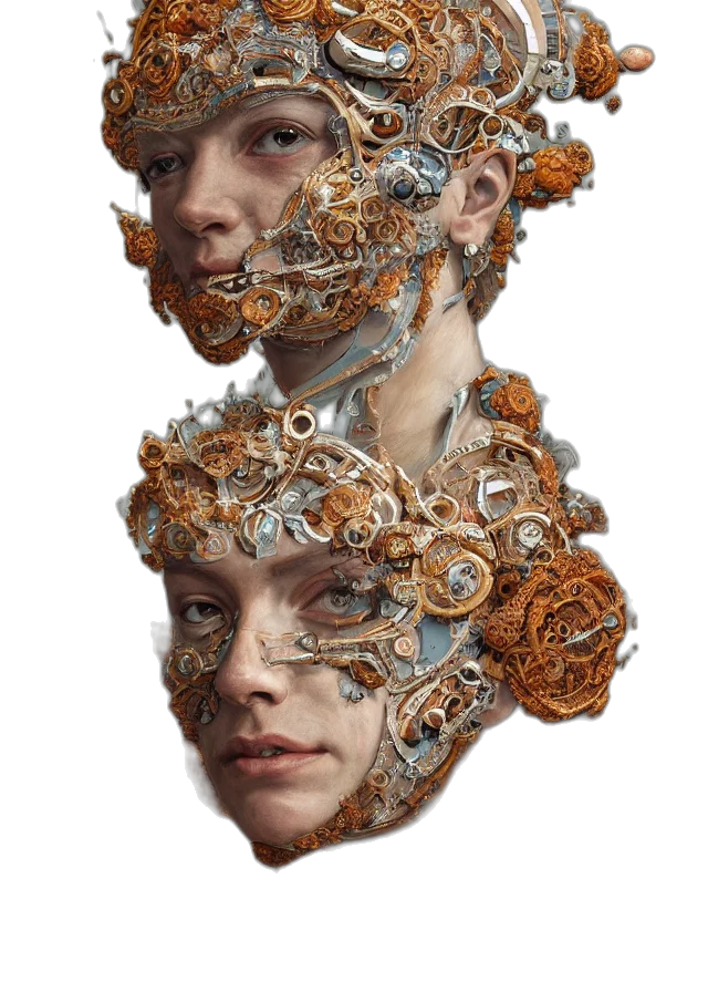 face, mask, crown, jewelry transparent PNG cut-out
