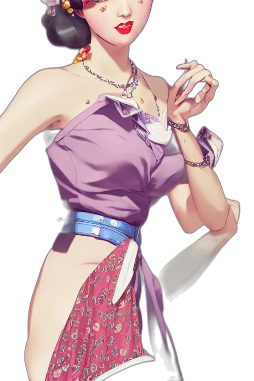 dress, jewelry, staff, weapon transparent PNG cut-out