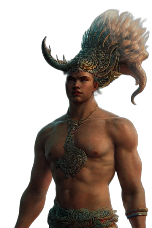 creature, dragon, staff, crown transparent PNG cut-out