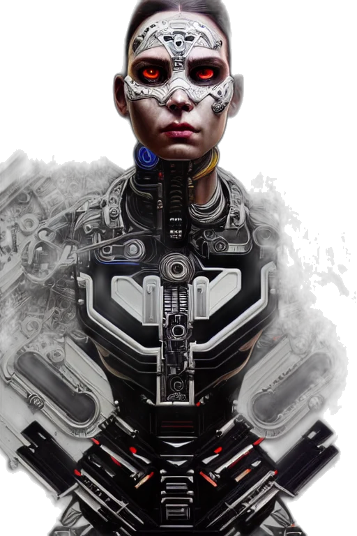 robot, face, cyberpunk, concept art transparent PNG cut-out