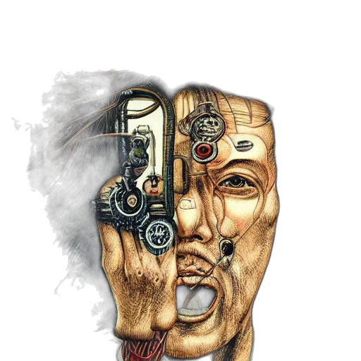 face, mask, weapon, robot transparent PNG cut-out