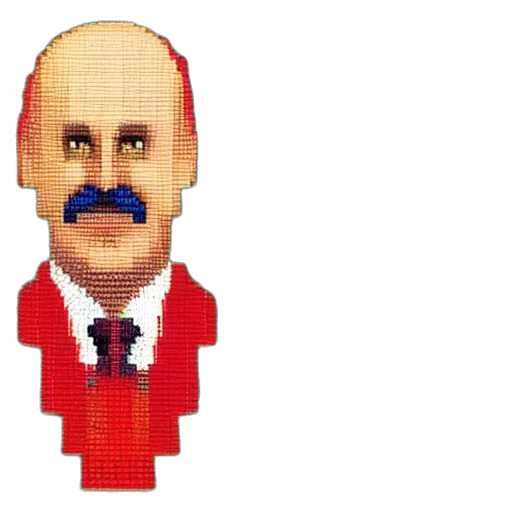 pixel art, 3d render, cartoon, lukashenko transparent PNG cut-out