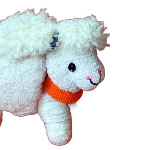 cute, sheep, wearing, orange transparent PNG cut-out